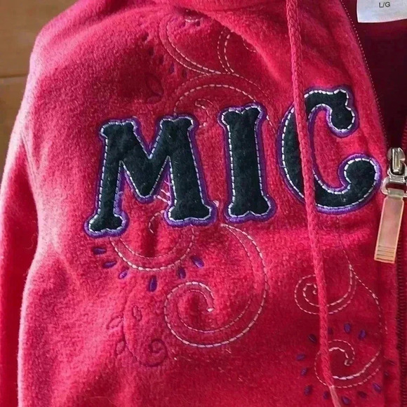 Disney lovers. This red Mickey Mouse fleece, front zipper hooded jacket. - Picture 4 of 8